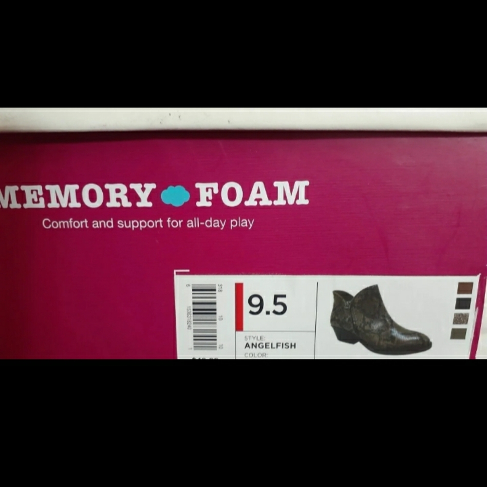 Womens So sz 9.5 brown black snake print Booties memory foam ankle boots nib - Picture 6 of 11